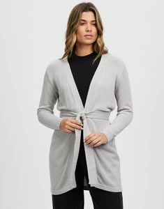 Belted cotton cardigan for cooler months