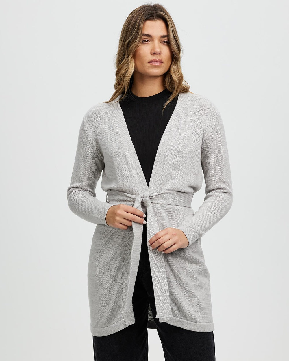 Belted cotton cardigan to pair with t shirt and jeans