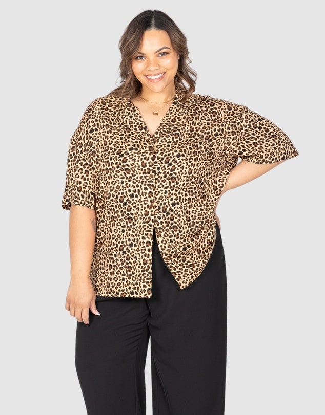 Animal Print Shirt - add to a blazer/coat or as is with a high waisted pant, denim or skirt.