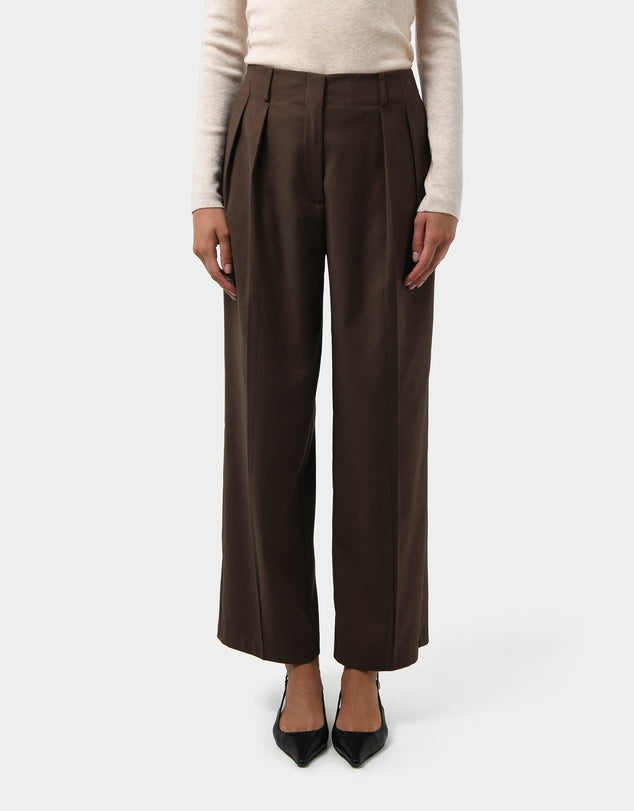 Adjustable waist pants (chocolate) - offer a relaxed yet refined silhouette, high waisted, and work well with shirts, knit, blouse and blazer