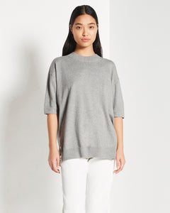 Lounge Wear Crew Sweater in cotton/cashmere blend.