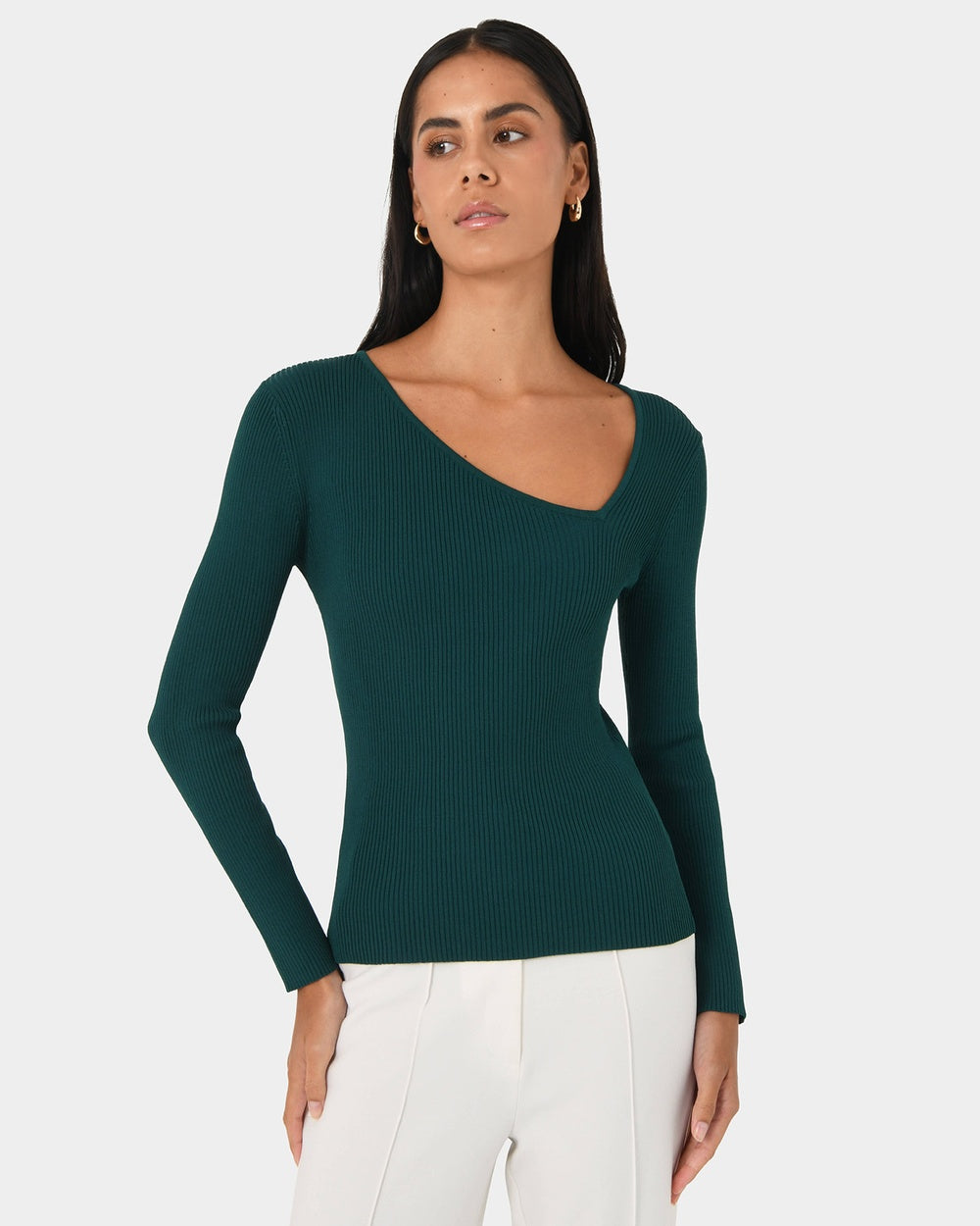 Assymetric Knit Top to pair with pants and jeans