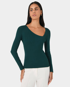 Assymetric Knit Top to pair with pants and jeans