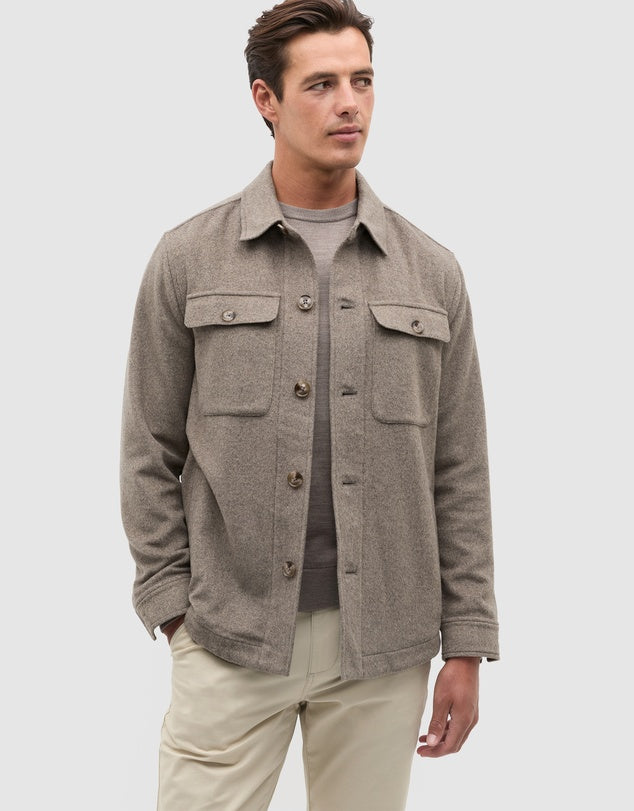 An alternative to a varsity style casual piece is this overshirt/jacket. It is smarter than a hoodie yet retains the casual and comfort. Perfect for weekends