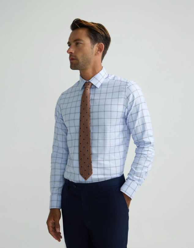 Slim fit checked shirt to wear to work paired with the navy chinos or out for a nice dinner