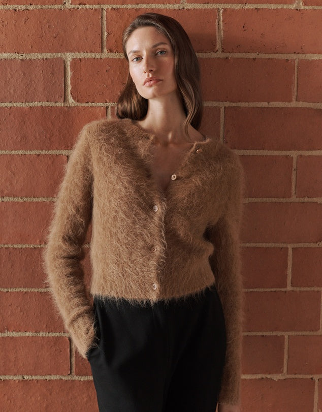 Alpaca Blend Cropped Cardigan - so warm and cosy for winter