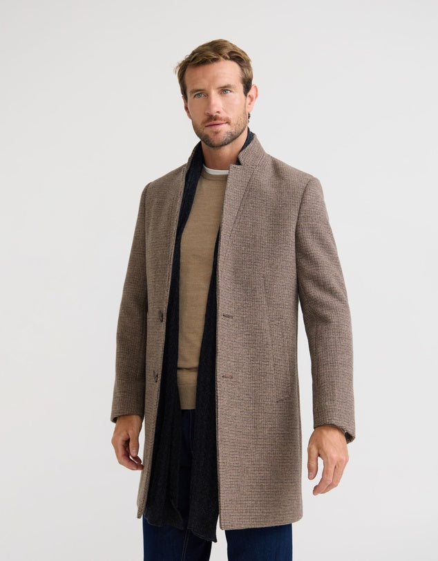 Another coat option for you in a light brown subtle check print
