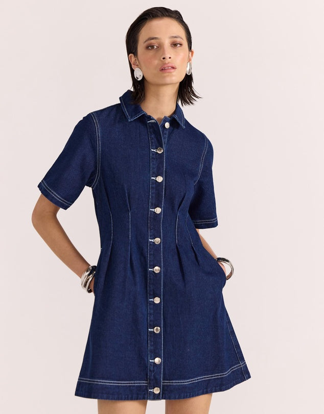 Denim dress - style with ankle boots or a pair of crisp white sneakers for a more casual look